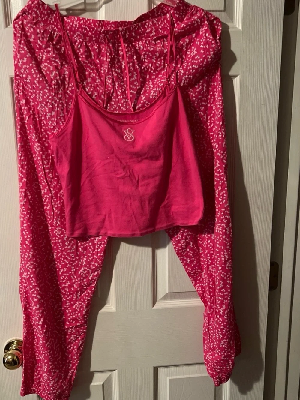 Victoria's Secret Hot Pink Floral-Print Camisole & Pants Sleep Set